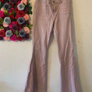 Pink Free People Flare Jeans